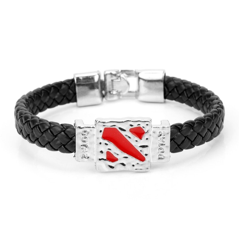 DOTA 2 Braided Leather Charm Bracelet