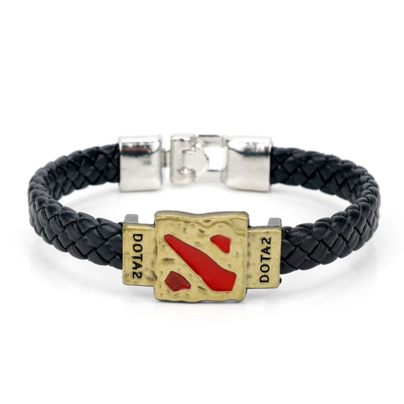 DOTA 2 Braided Leather Charm Bracelet