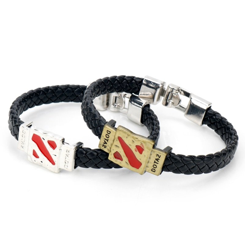 DOTA 2 Braided Leather Charm Bracelet