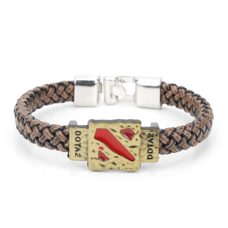 DOTA 2 Braided Leather Charm Bracelet