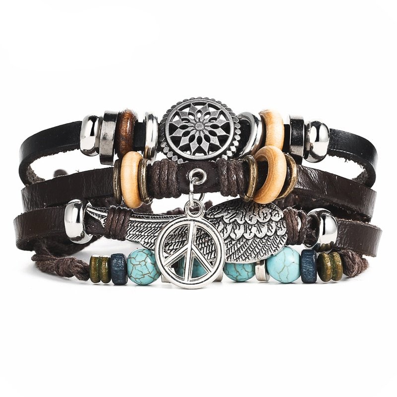 Boho Style Multilayer Leather Men's Bracelet