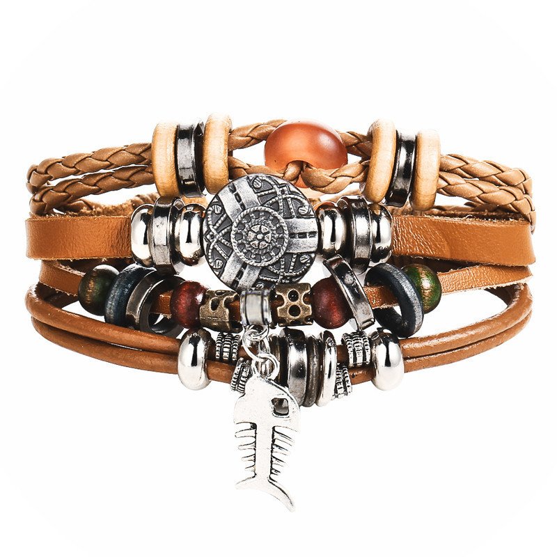 Boho Style Multilayer Leather Men's Bracelet