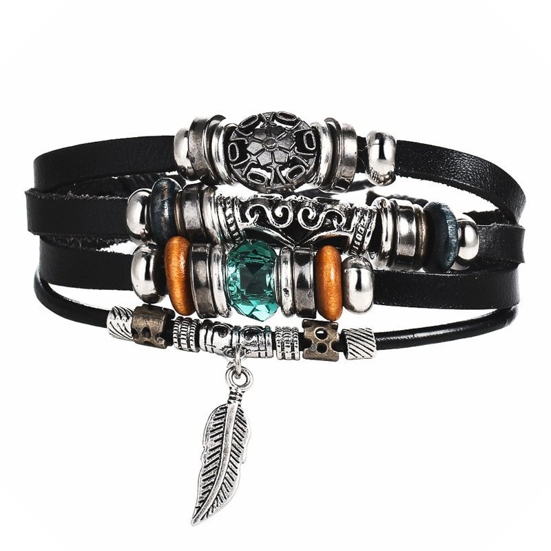 Boho Style Multilayer Leather Men's Bracelet