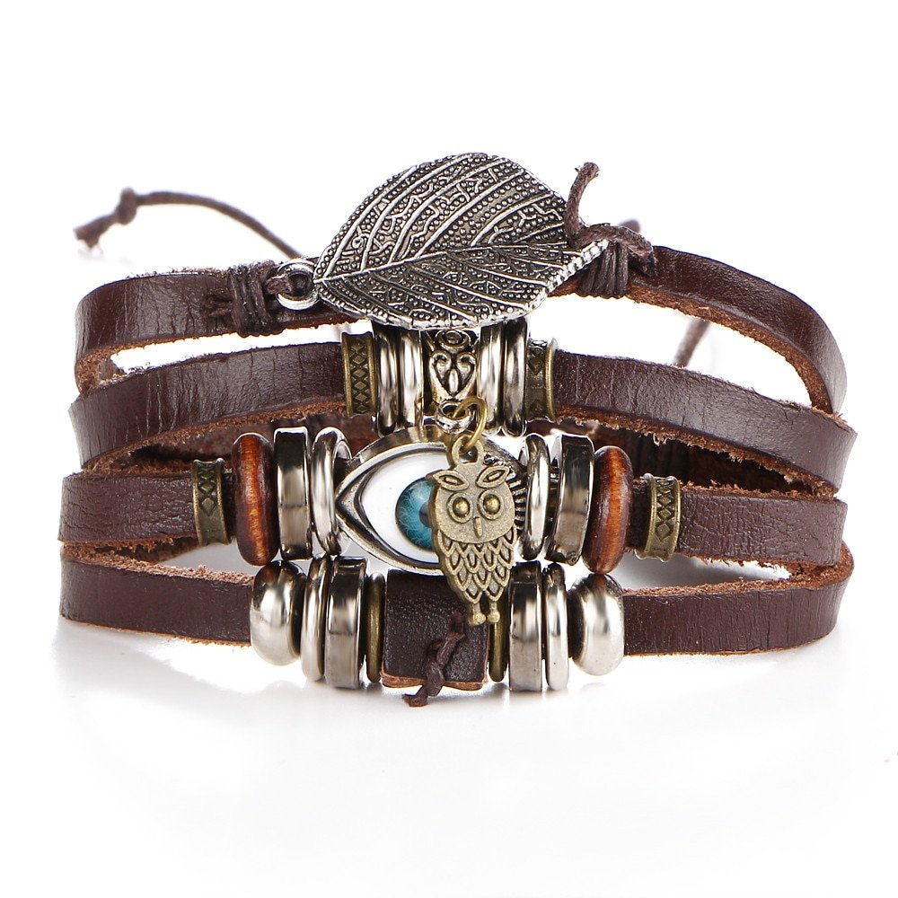 Boho Style Multilayer Leather Men's Bracelet