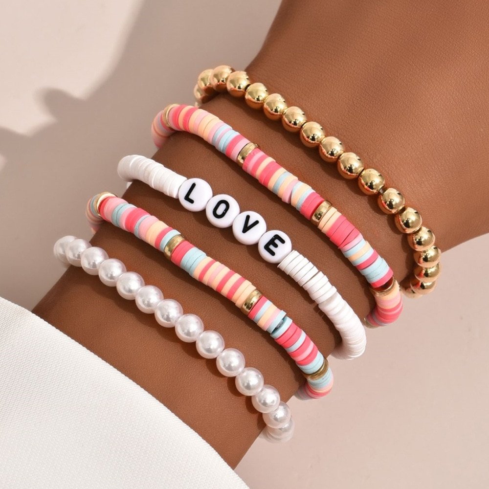 Women's Multicolor Ethnic Bracelets Set