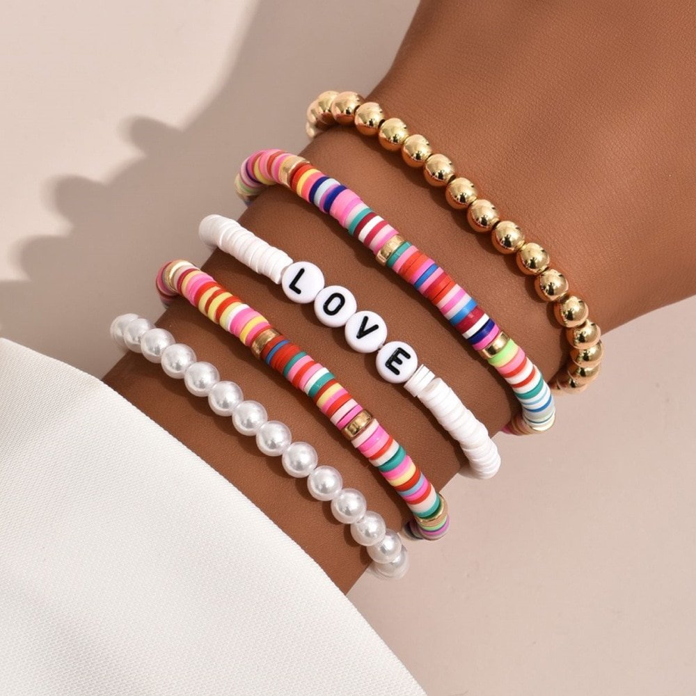 Women's Multicolor Ethnic Bracelets Set