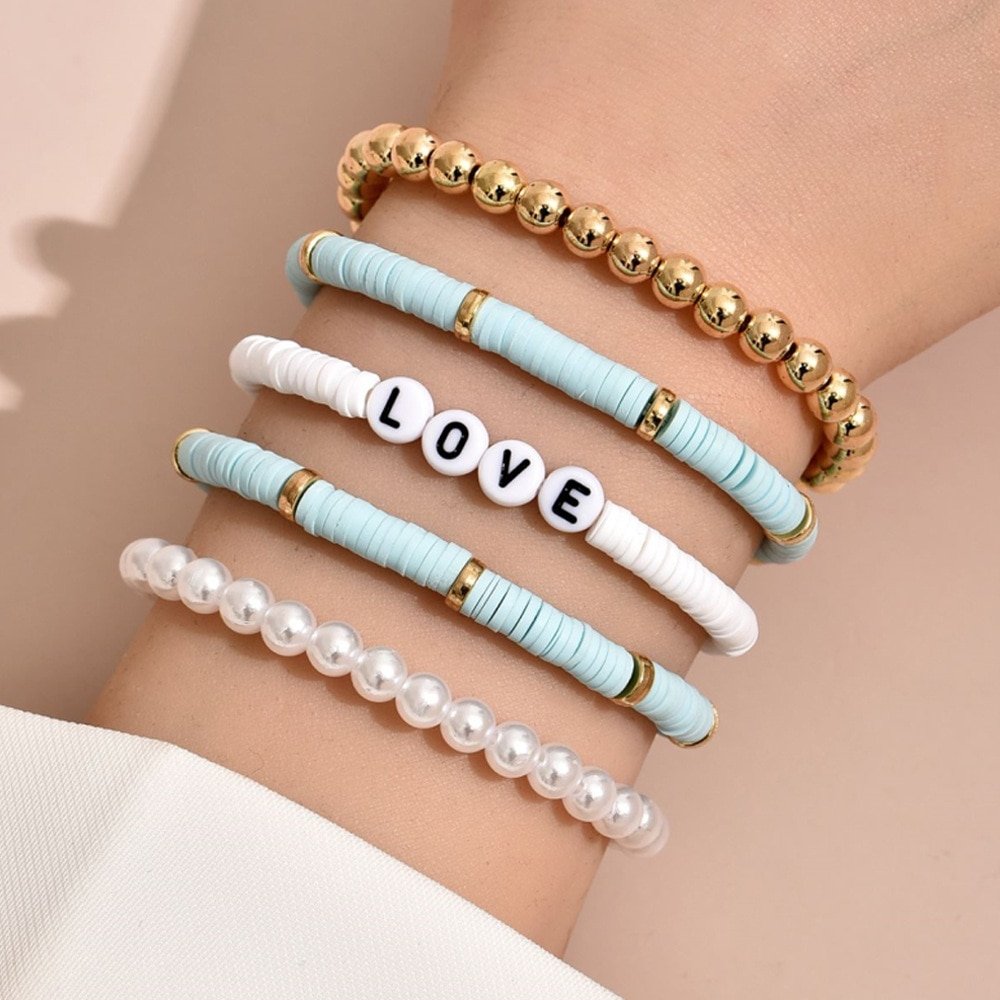 Women's Multicolor Ethnic Bracelets Set